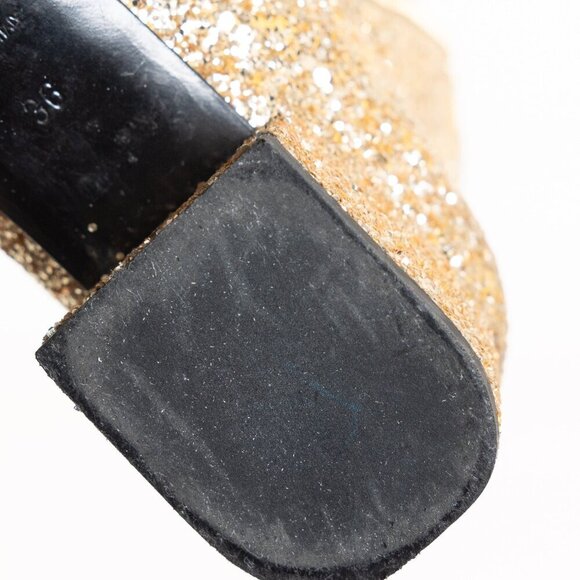 Saint Laurent Gold Glitter Ankle Boots Hedi Era EU 36 - Picture 16 of 16